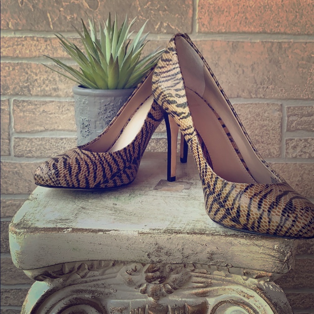 Zebra Snake pattern heel from Saks